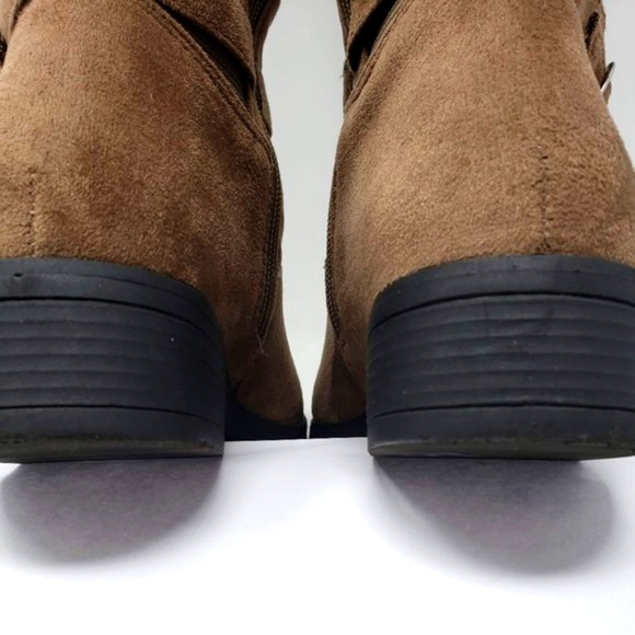 Aiit Light Brown Suede-Like Boots - Picture 9 of 11